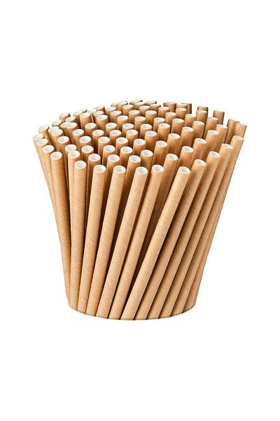 EFE PASTACILIK 19.5 cm Kraft Paper Straws - 25 Pieces