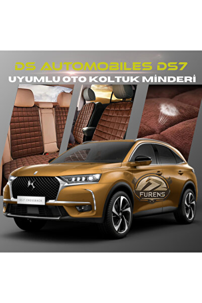 SHOOPLAA طقم وسادة مقعد السيارة Ds Automobiles DS7 باللون البني مع جيوب ريش ت...