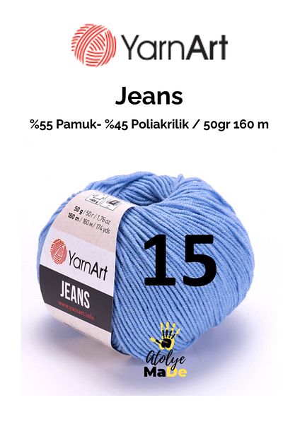 Yarnart Baby Rope Jeans 15 - Amugurimi Knit, Μαλακό Βαμβάκι, 55% Βαμβάκι