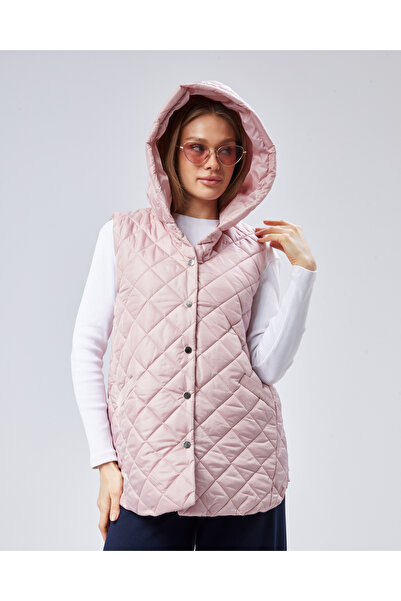 exxitcollection Vestă matlasată cu glugă pentru femei