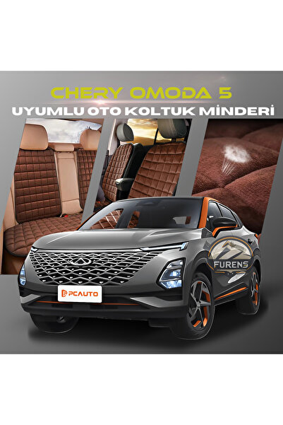 SHOOPLAA شيري أومودا 5 مجموعة وسائد مقعد السيارة باللون البني مع جيوب من الري...