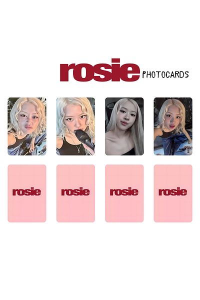 Kpop Dünyasi مجموعة بطاقات الصور باللون الوردي الداكن ''Rosie'' POB 3