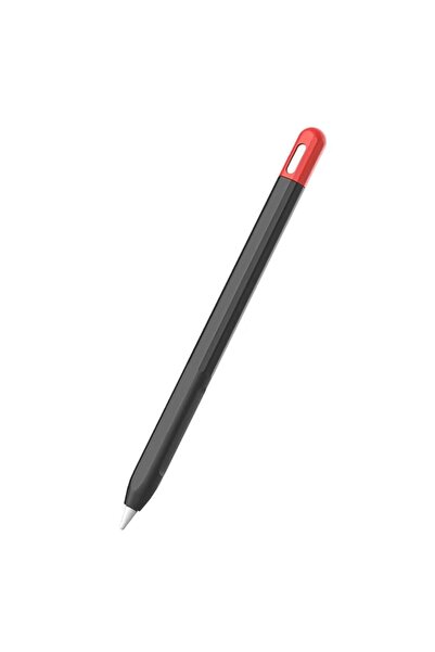 Microsonic Apple Pencil Pro Kılıf Mat Silikon Kırmızı Siyah