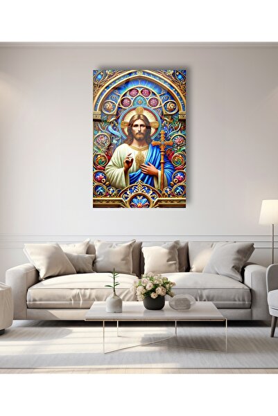 BestSanat Hz. İsa Haç İşareti Cam Tablo