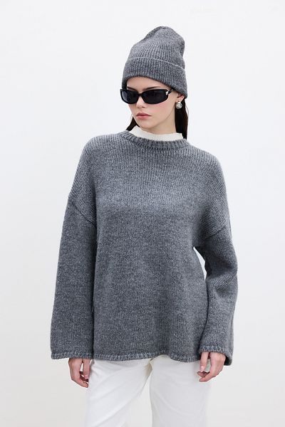 Manuka Anthrazitfarbener Oversize-Pullover