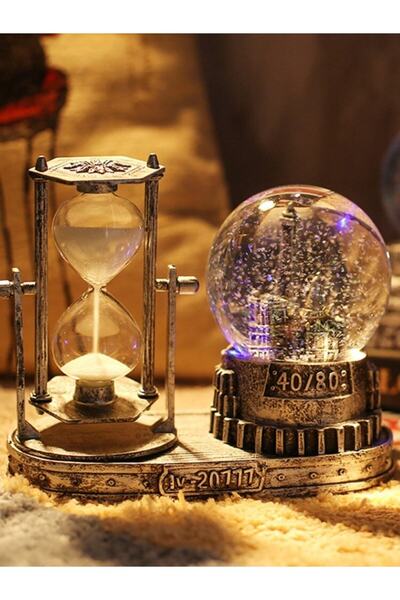 Mhm Collections Paris Eyfel Işıklı Sulu Kar Küreli Kum Saati Hediyelik Eiffel...