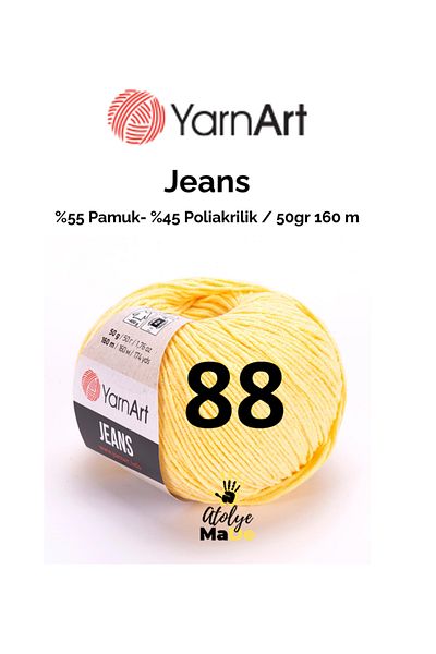 Yarnart Τζιν 88 Amugurimi Knitting Twine Baby Twine Μαλακό βαμβακερό σχοινί 55% βαμβάκι