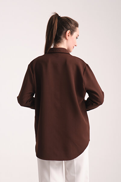 Redline Pure Oversize Iç Göstermeyen Uzun Basic Kadın Gömlek