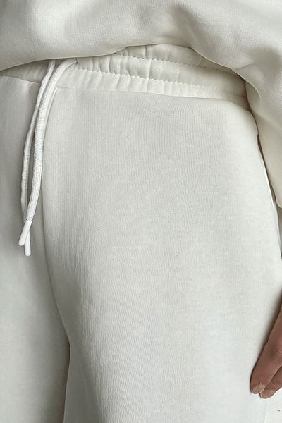 InStyle Pantaloni de sport ecru cu picioare largi ridicate