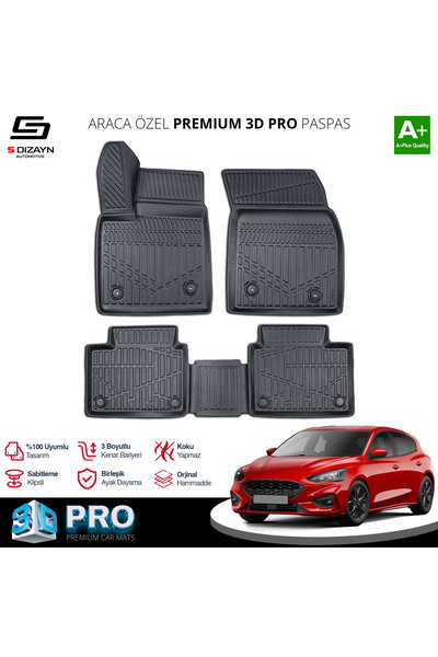 TREND Meka Part Ford Focus 4 3D Pro Havuzlu Paspas 2019 Üzeri A+ Kalite
