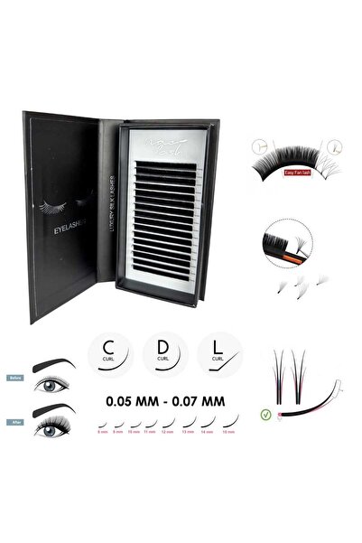 Aka Easyfan (çek-bırak) ipek kirpik 007 D kıvrım 13 mm
