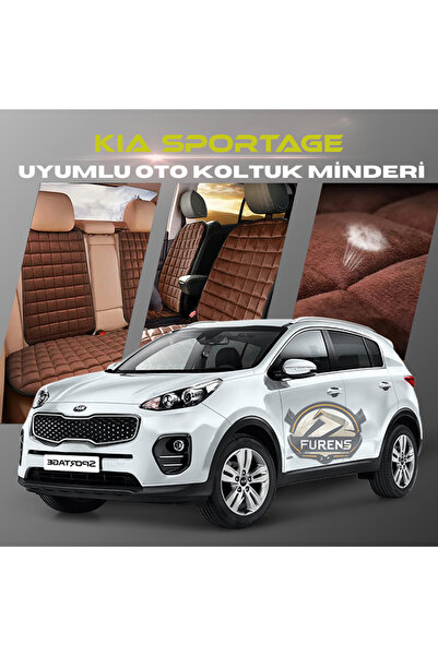 SHOOPLAA طقم وسائد مقعد السيارة باللون البني من كيا سبورتاج مع جيوب ريش تايلا...
