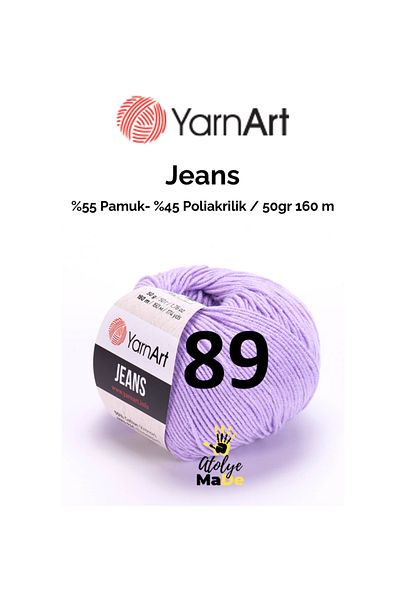 Yarnart Jeans 89 Amugurimi - Μαλακό νήμα μωρού, 55% βαμβακερό νήμα