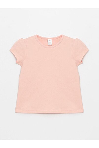 LC Waikiki Różowy rowerowy kołnierzyk Podstawowa koszulka dla dziewczynki