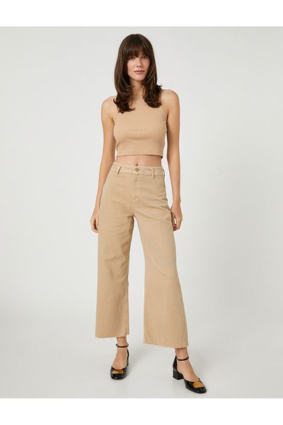 Koton Wide Cropped Jeans High Waist