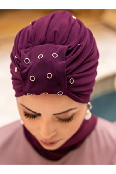 Differenza Sandy Plum Eyelet Design Bonnet
