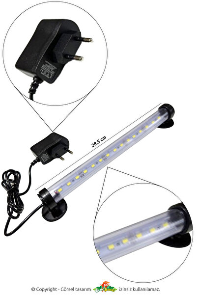 Evcil Şehri Akvaryum Aydınlatma LED Lamba 30 cm Beyaz 6500K