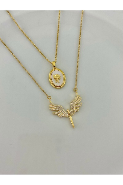 Centello Co Accessories Çelik Kolye Mikail Kolye Plaka Kolye Mineli Kolye Gol...