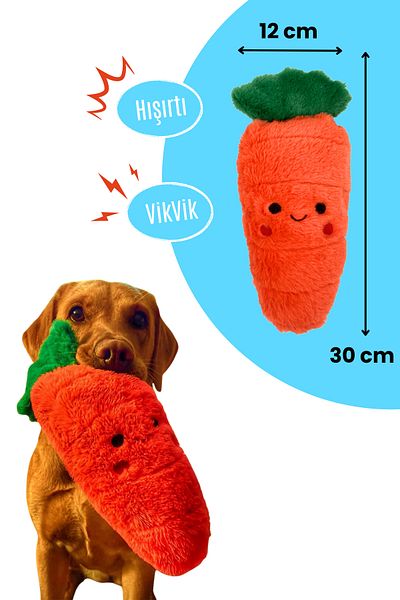 Havhav Plush Dog Toy Set 2 Pcs - Plush Rabbit and Plush Carrot Sounding Dog Toys
