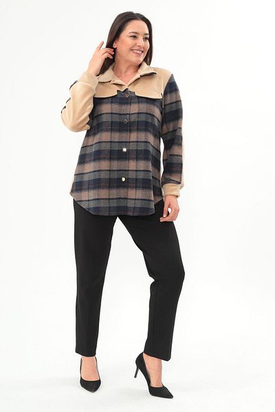 Metpoint Trend42plus Cămașă bej Lumberjack cu model în carouri mărime mare