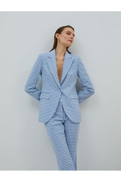 Koton Single Button and Flap Pocket Detailed Blazer Jacket