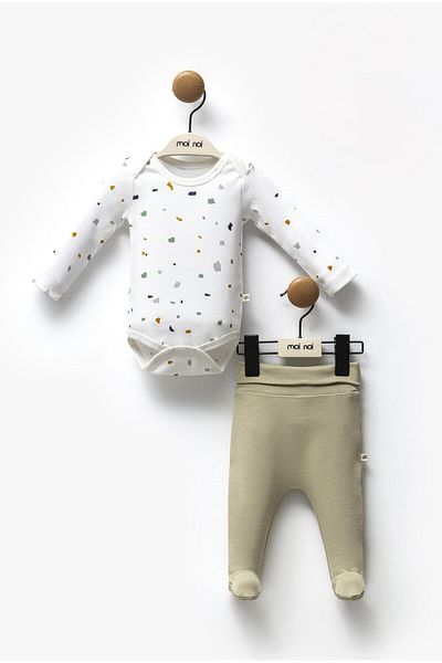 Moi Noi Baby Boy Suit 100% Cotton Patterned Body and Bottom Pant