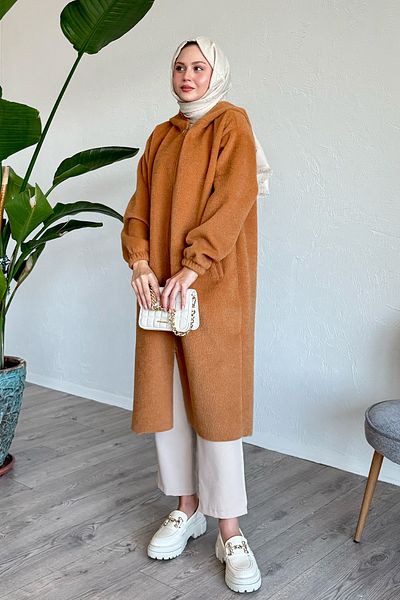 InStyle Καπέλο Camel με κουκούλα από τσόχα