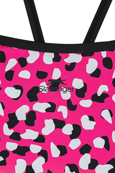 Slazenger Jn43 Model - Red/Black Thin Strap Swimsuit for Girls