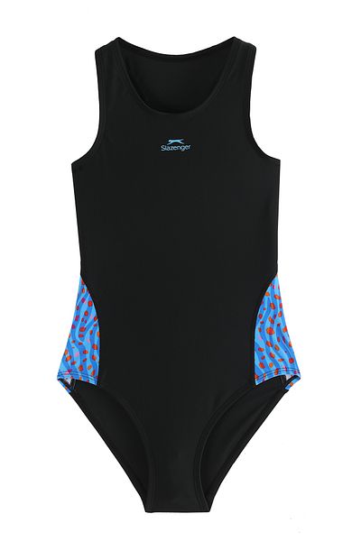 Slazenger Spl Racerblk Jn43 Swimsuit for Girls Black / Turquoise