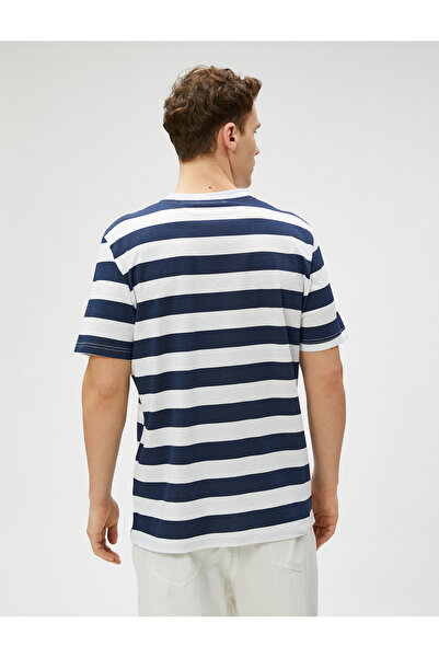 Koton Oversize Tişört Kolej Işlemeli Bisiklet Yaka Kısa Kollu Pamuklu