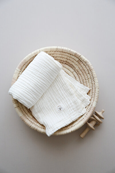 DoDo'S Baby Four Layer Ecru Color Plain Pattern Organi̇K Müsli̇N Cover