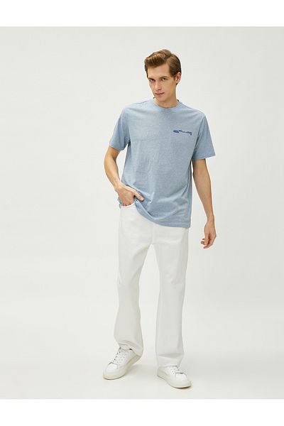 Koton Slogan Printed T-Shirt Short Sleeve Crew Neck