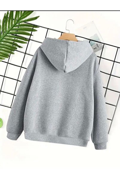 FİTGO Унісекс сірий худі з капюшоном і шардоном