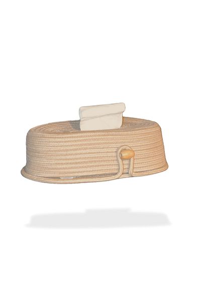 HomeTurko Καλάθι πετσετών Bohemian Elegant Looking Oval Taasrım Καλάθι πετσετών από γιούτα - Διακοσμητικό Μακιγιάζ Κουζίνας Τραπεζιού