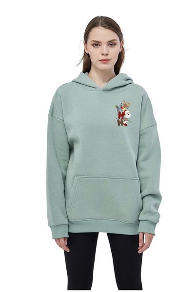 Moda Işık Πρωτοχρονιάτικο εμπριμέ Unisex φούτερ με κουκούλα Basic - 100% βαμβάκι