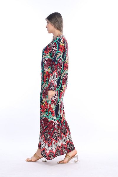 mervemoda Καλοκαιρινό μακρυμάνικο μπατάλ φόρεμα μητέρας