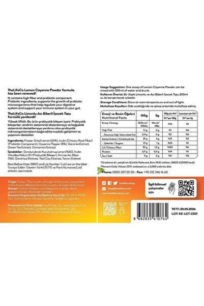 TheLifeCo Fit – Aylık Paket (Lemon Cayenne 150 g & Green Blend 120 g & Limonlu ve Çilekli Psyllium 180 g)