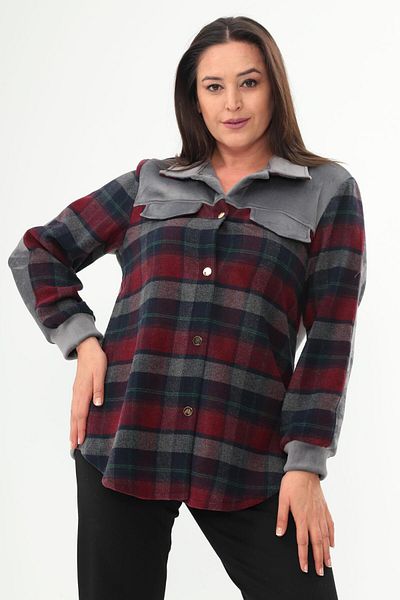 Metpoint Trend42plus Cămașă Roșu Claret Lumberjack cu model în carouri mărime mare