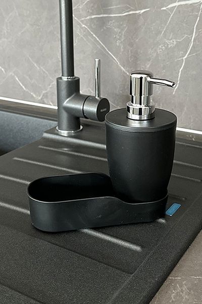 Prima Nova Δοχείο υγρού σαπουνιού Pure Bowl Kitchen-μαύρο