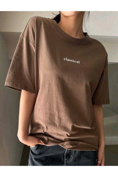 BW Bravely Wear Classical Printed Women's Tshirt Durable Transfer Printing Cotton Fabric Comfortable Fit Oversize