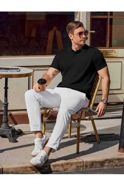 youknitwear you Πλεκτό μπλουζάκι Maniche Polo Neck