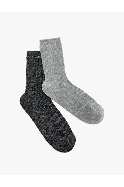 Koton Комплект от 2 разноцветни блестящи чорапи