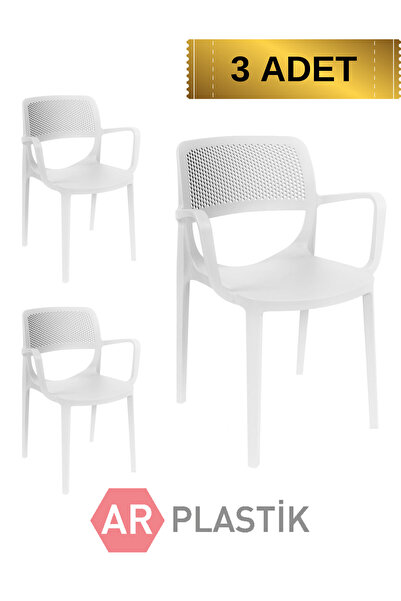 AR PLASTİK Barbi Model Kollu Sandalye, Bahçe, Mutfak, Kafe, Balkon Sandalyesi...