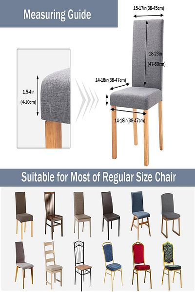 Tor Store Set of 2 Chair Cover Cover Lycra Elastic Non-Slip Chair Protector and Decoration Cover