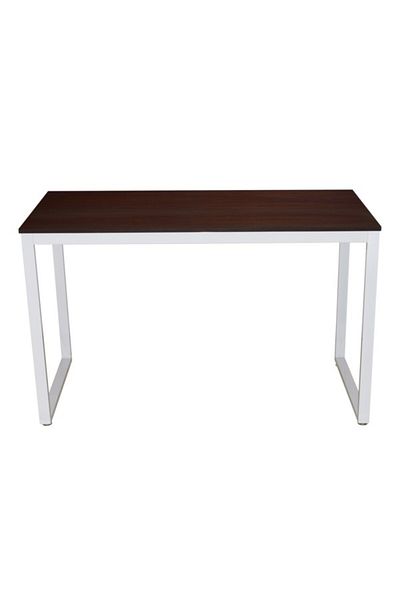 micasa Metal Frame Wooden Rectangular Compact Computer Desk