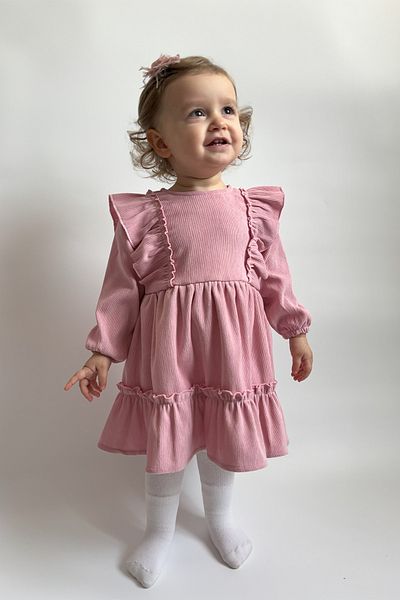 ALYRA Rochie pentru fetiță, cu volane, cu mânecă lungă, ziua specială, catifea, iarnă, rochie de Crăciun