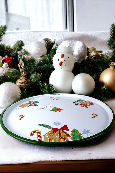 İnci Emaye No. 36 Presentation Serving Plate Tray Supla Cake Plate Serving Plate Dowry Gift ~ 36cm