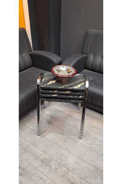 Teknor 4'lü Zigon Sehpa Nikelaj Kaplama