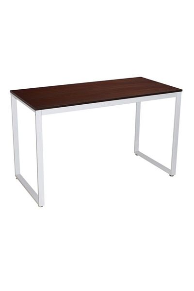 micasa Metal Frame Wooden Rectangular Compact Computer Desk