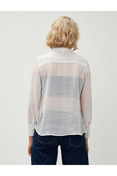 Koton Átlátszó ing hosszú ujjú dupla zsebbel